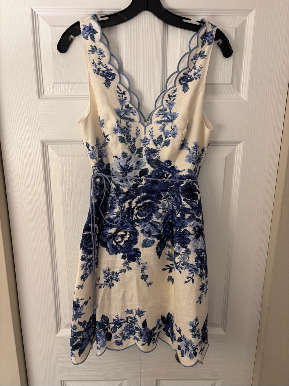 πΈ NWT ZIMMERMANN Aliane Scallop Mini Dress β Blue Floral πΈ - Picture 5 of 11